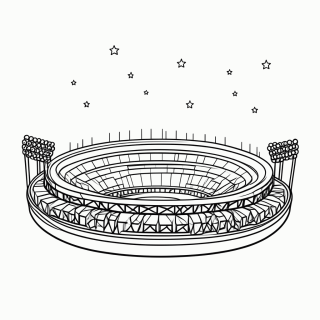 Estádio à Noite para colorir