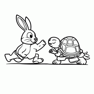 A Lebre e a Tartaruga para colorir