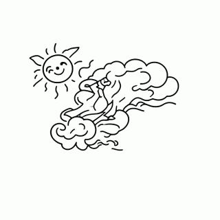 O Sol e o Vento para colorir