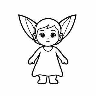 Fada Bebe Com Asas para colorir