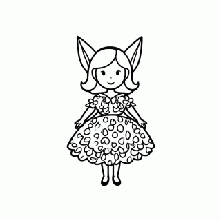 Fada Com Vestido De Petalas para colorir