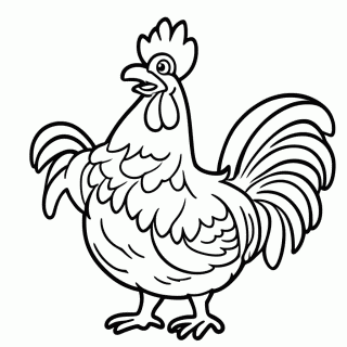 Galo Fazenda para colorir