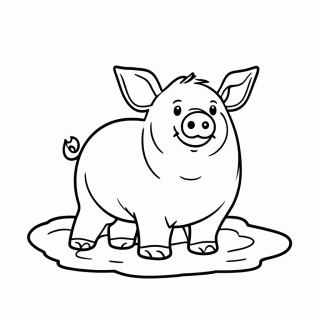 Porco Fazenda para colorir