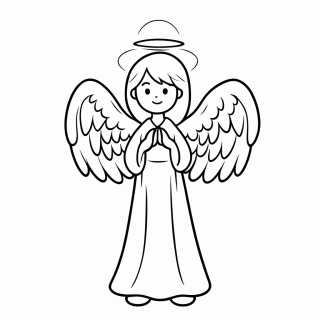 Anjo da Guarda para colorir