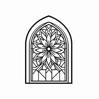 Vitral de Igreja para colorir