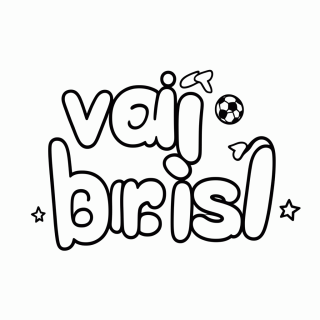 Cartaz Vai Brasil para colorir