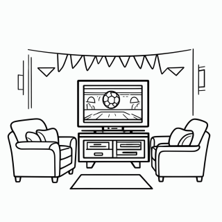 Sala Decorada do Jogo para colorir