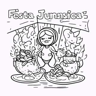 Festa Junina — Canjica para colorir