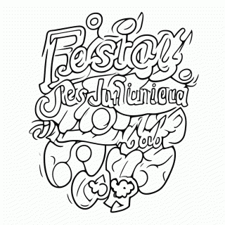 Festa Junina — Pacoca para colorir
