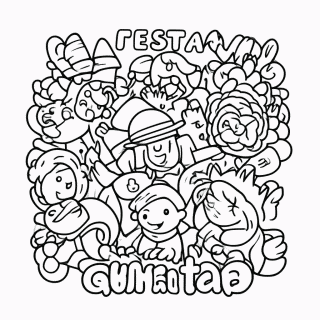 Festa Junina — Quentao para colorir