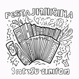 Festa Junina — Sanfona para colorir