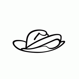 Chapeu Palha Classico para colorir
