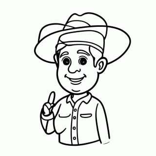 Noivo Padrinho Caipira — Festa Junina para Colorir