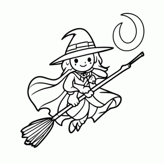 Halloween Bruxa para colorir