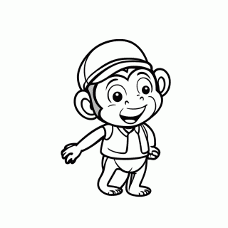 Abu, o Macaco para colorir