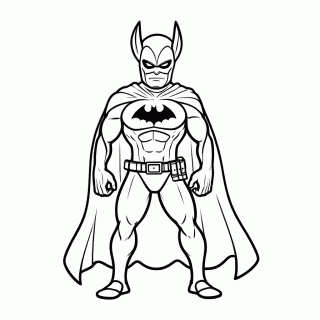 Batman Com Capa — Batman para Colorir