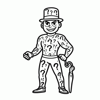 Charada Riddler — Batman para Colorir