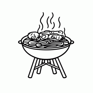 Barbeque Em Familia para colorir