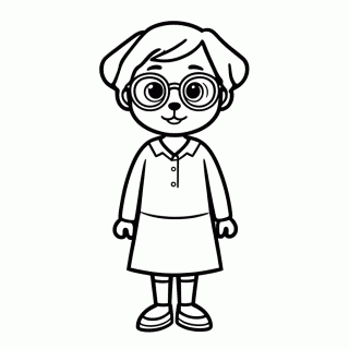 Calypso Professora — Bluey para Colorir