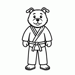 Judo Papai para colorir