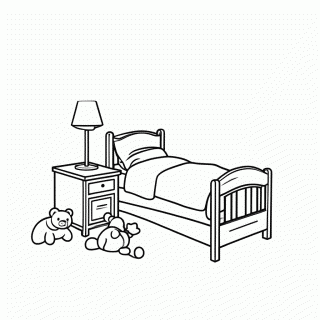 Quarto Da Bluey para colorir