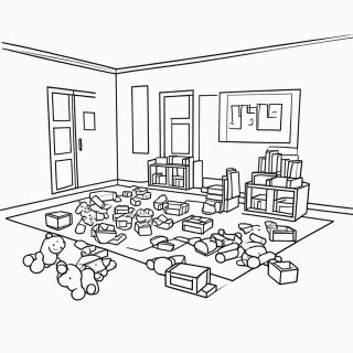 Sala De Jogos para colorir