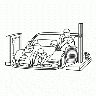 Pit Stop para colorir