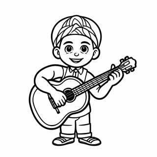 Calaca Musico para colorir