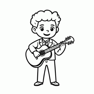Miguel Com Violao — Coco para Colorir
