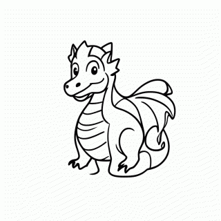 Dragao Alfa Branco para colorir