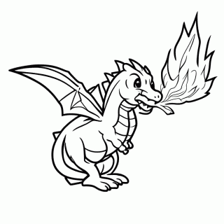 Dragão Cuspindo Fogo para colorir