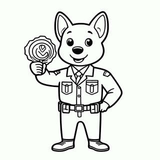 Dog Man Policial para colorir