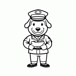 Dog Man com Osso para colorir