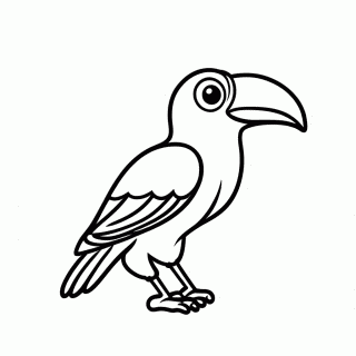 Tucan Pico Grande para colorir