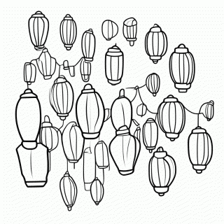 Lanternas Flutuantes para colorir
