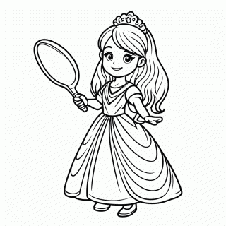 Rapunzel com Frigideira para colorir