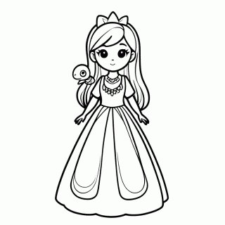 Rapunzel e Pascal para colorir