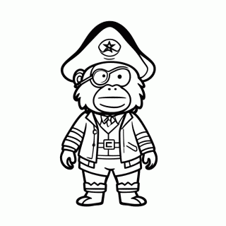 Captain Gutt Gorila para colorir