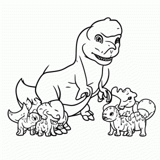 Momma Dinossauro para colorir