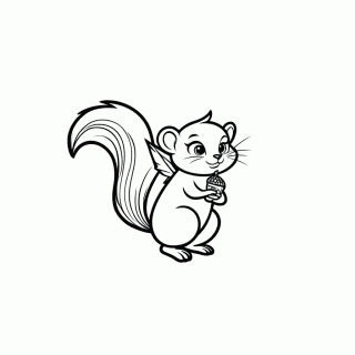 Scratte Esquilo Fem para colorir
