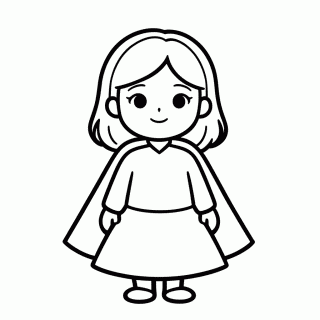 Anna Com Capa para colorir