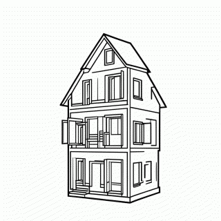 Casa de Bonecas para colorir