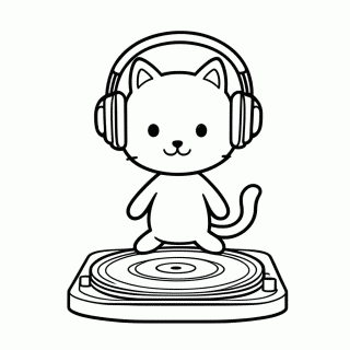 DJ Gato para colorir
