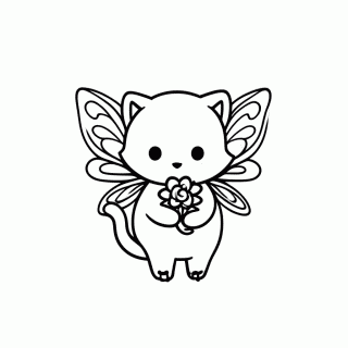 Gata Fada para colorir