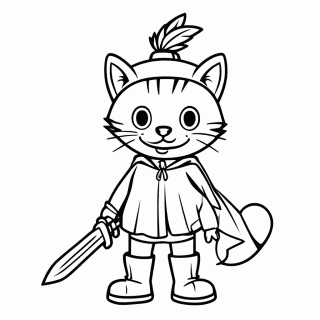 Gato de Botas para colorir