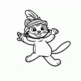 Gato com Espada para colorir