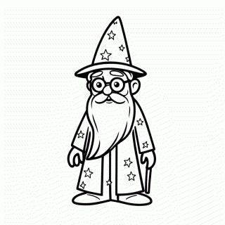 Dumbledore Com Barba para colorir