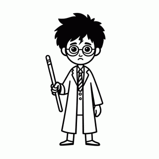 Harry Potter Com Oculos para colorir