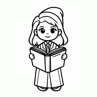 Hermione Com Livro para colorir