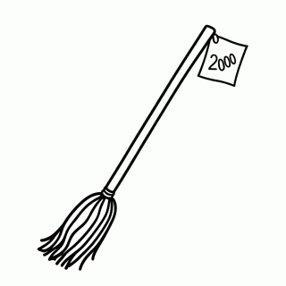 Vassoura Nimbus 2000 para colorir